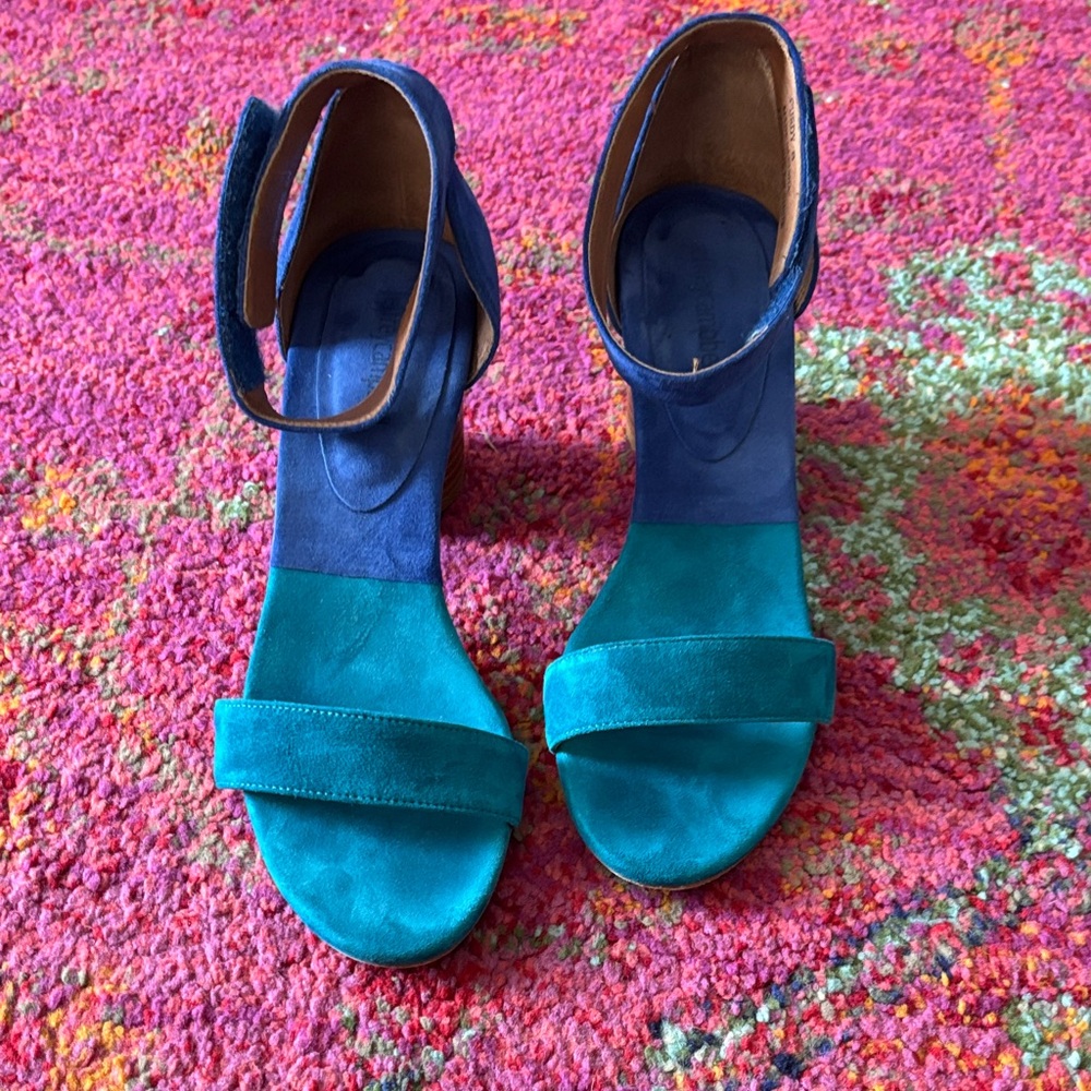 Jeffrey Campbell Blue and Teal Heeled Sandals